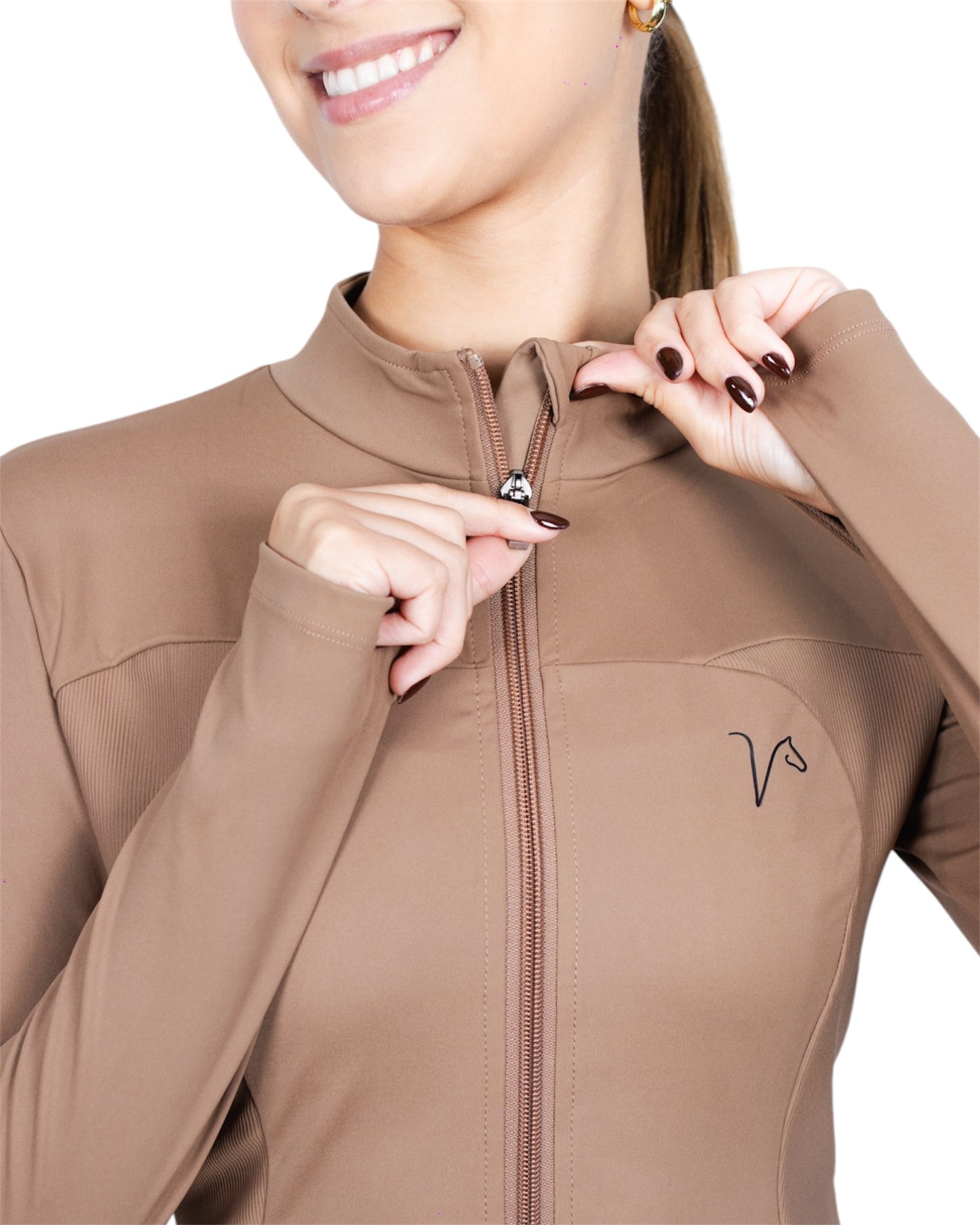 BecaVal Taupe Equestrian Zip-Up Jacket