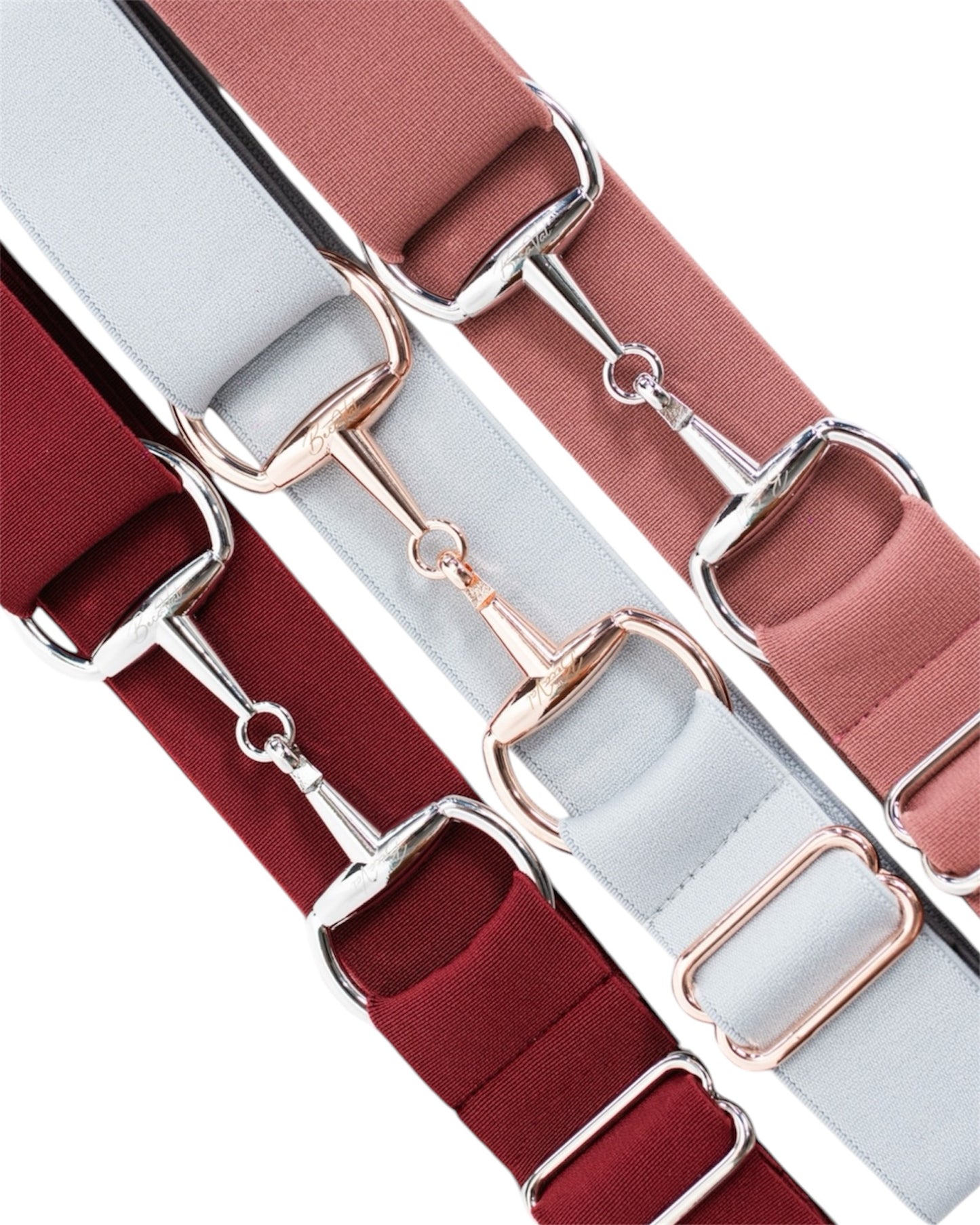 BecaVal Horse Bit Belt in Soft Grey w/Rose Gold
