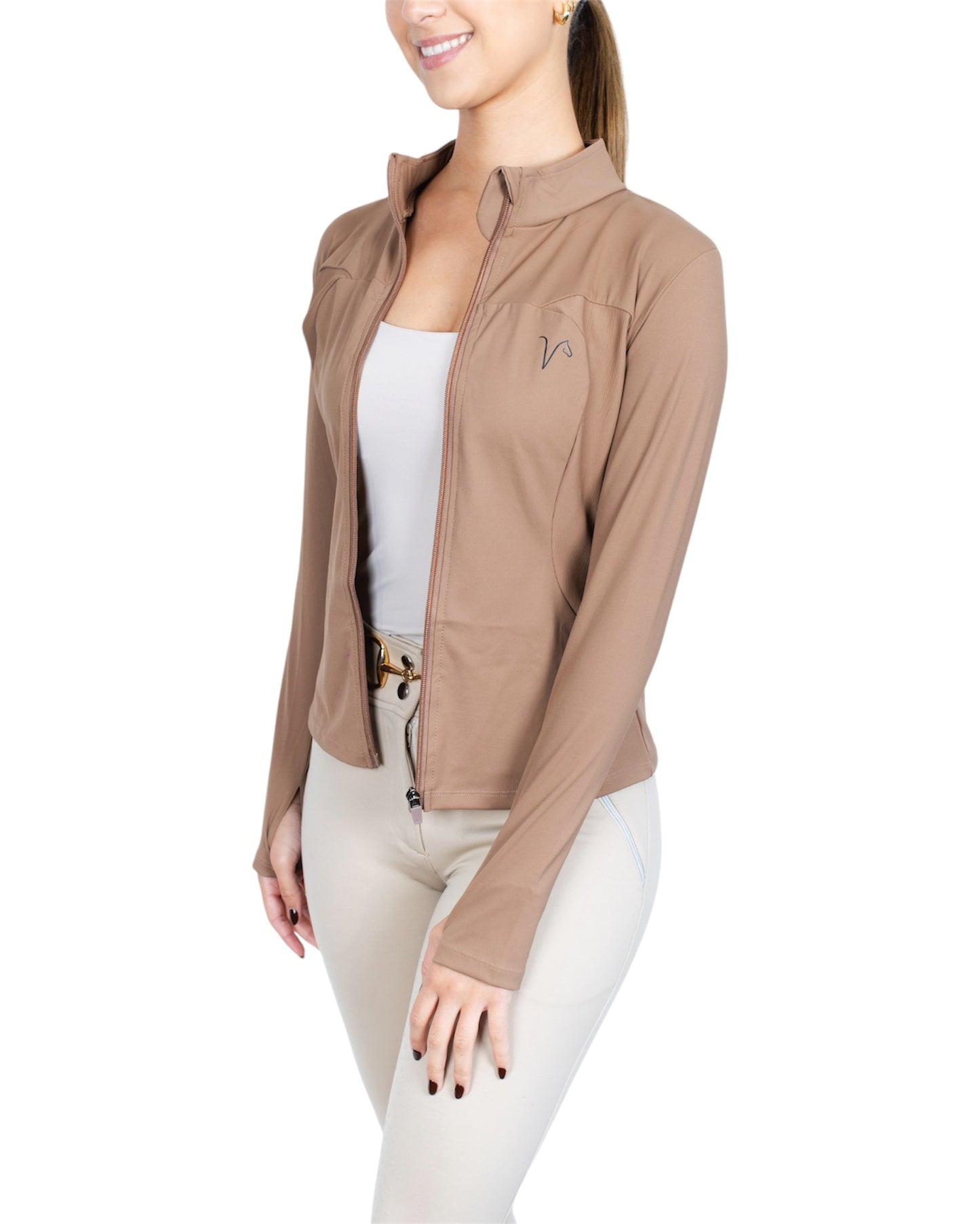 BecaVal Taupe Equestrian Zip-Up Jacket
