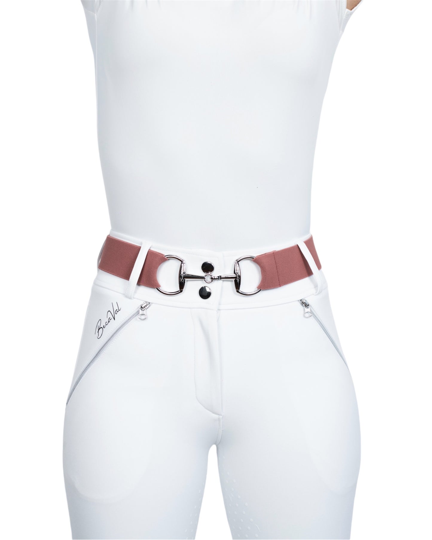 BecaVal Horse Bit Belt in Rose Petal w/Silver