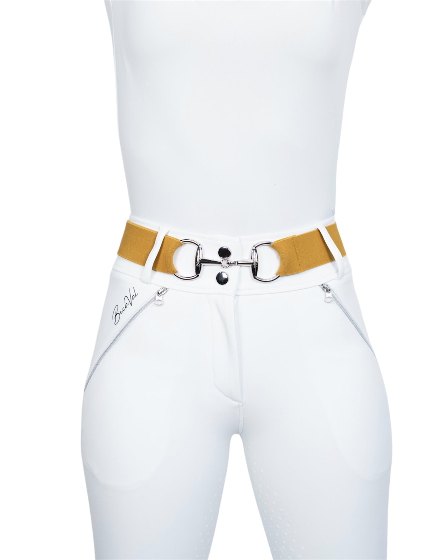 BecaVal Horse Bit Belt Mustard Luxe w/Silver