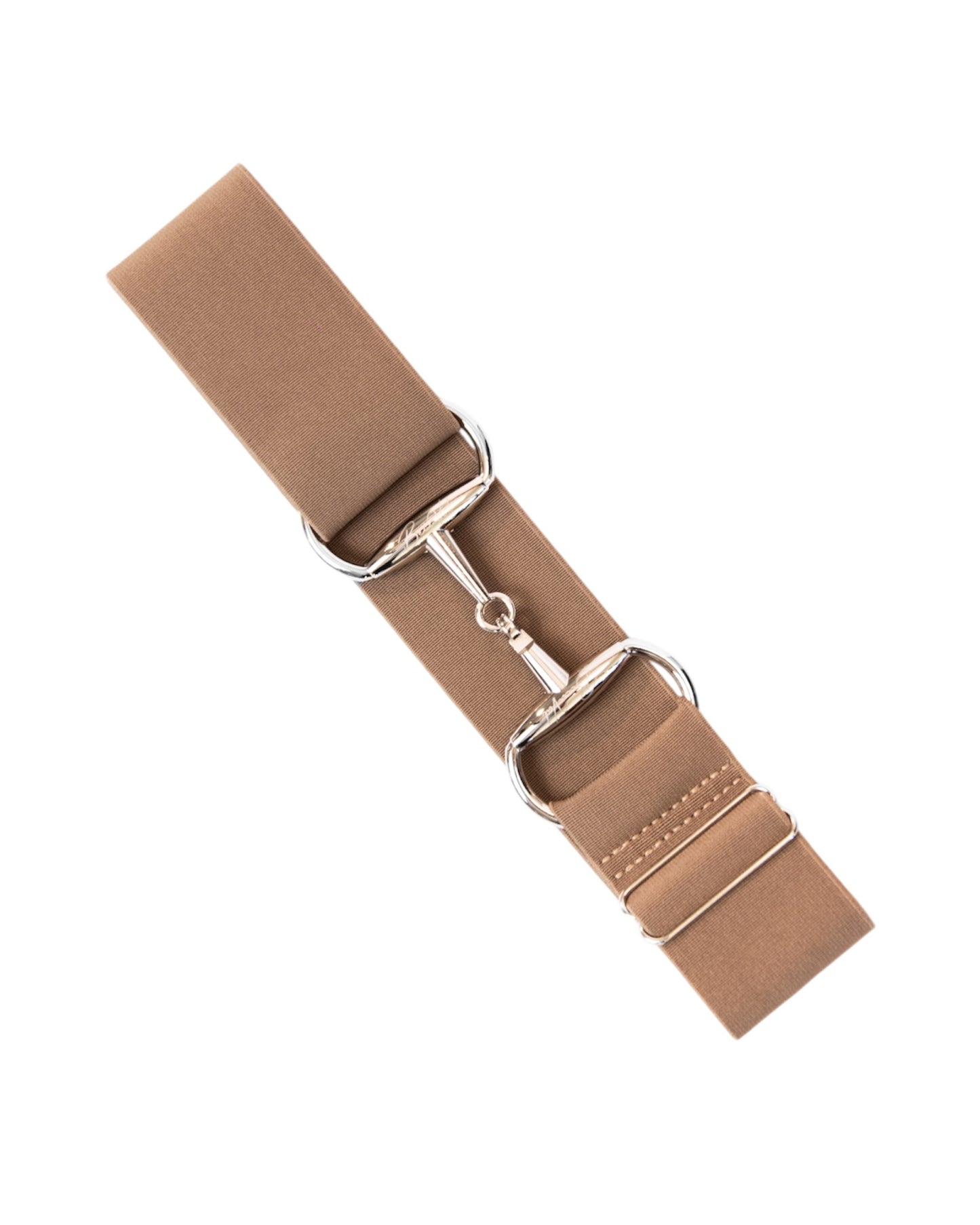 BecaVal Horse Bit Belt in Taupe w/ Silver