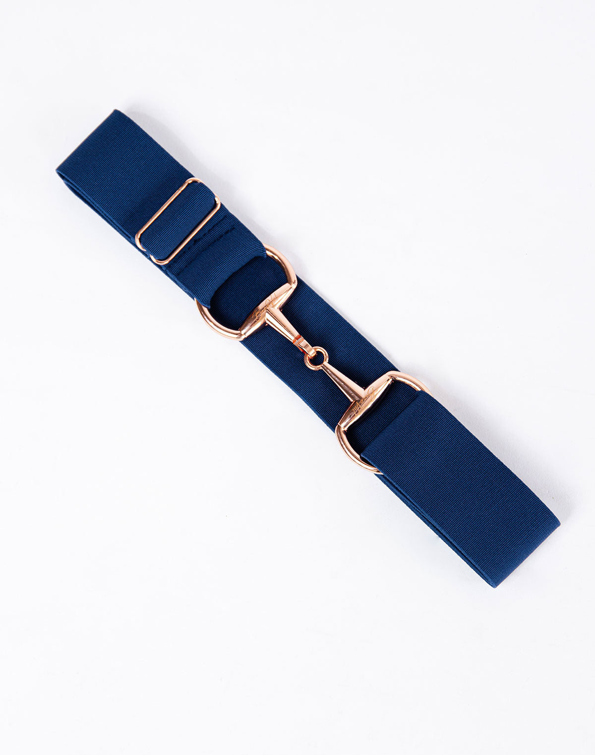 BecaVal Horse Bit Belt in Navy Blue w/ Rose Gold