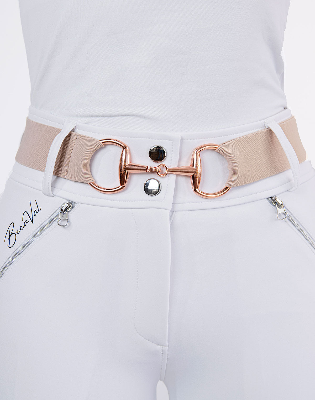 BecaVal Horse Bit Belt in Blush w/ Rose Gold