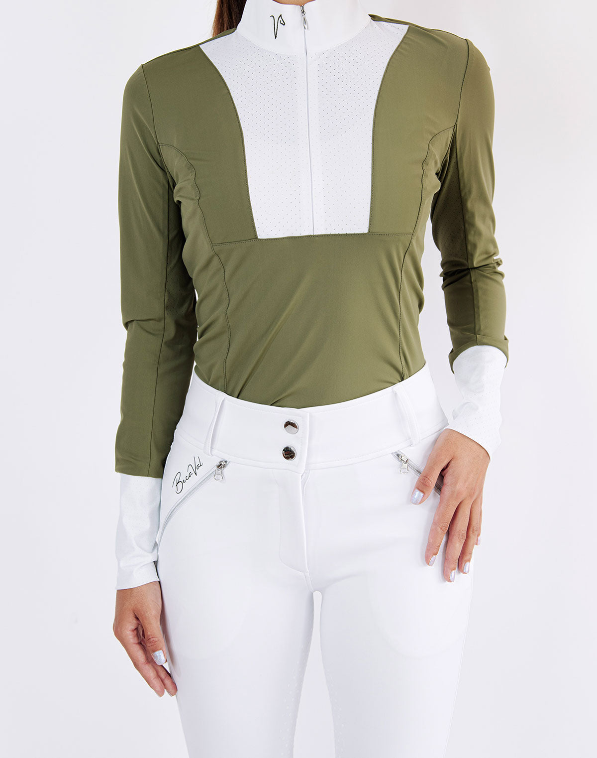 BecaVal Long-Sleeve Show Shirt in Olive