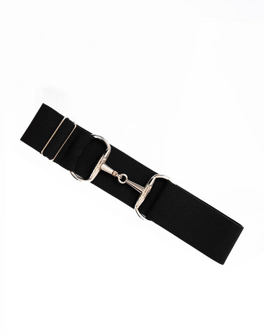 BecaVal Horse Bit Belt in Onyx w/ Silver