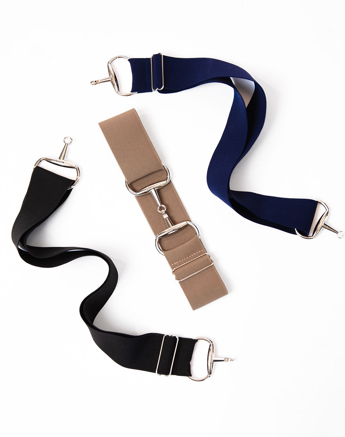 BecaVal Horse Bit Belt in Navy w/ Silver